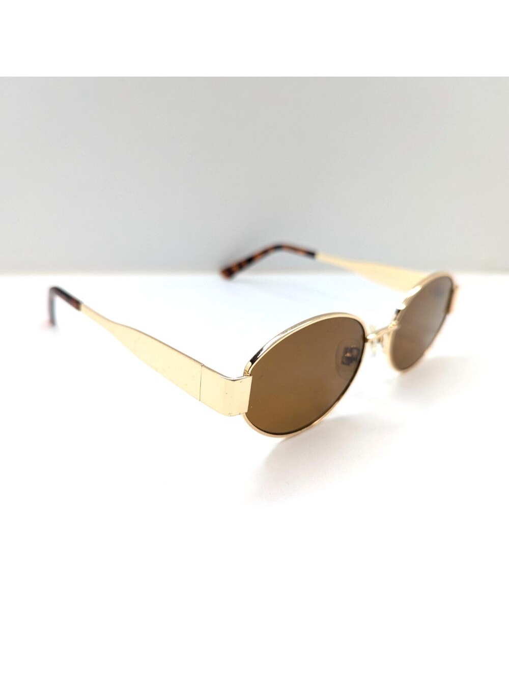 SOJOS SJ1217 Brown Lens UV400 Vintage Oval Gold Frame Unisex Sunglasses